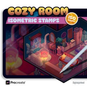 Procreate Isometric Cozy Room Stamps - 150+ Interior Design Brush Pack für Procreate | Digitaler Download