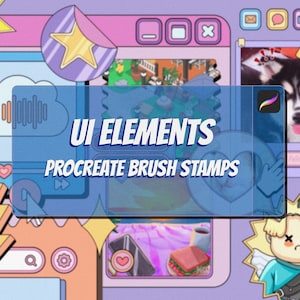 120 Playful UI Element Brush Stamps for Procreate | DIGITAL DOWNLOAD