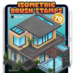 建築の魅力：Procreate用住宅外装ブラシスタンプ70種類以上｜すぐにダウンロード