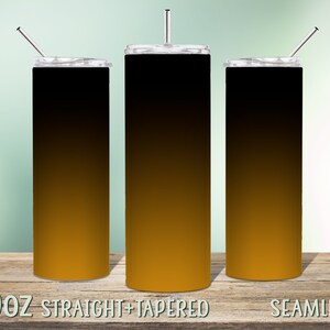 Gold Black Ombre Tumbler Wrap Sublimation Design for 20oz Skinny Tumbler, Instant Download Seamless PNG, Gradient background template 115