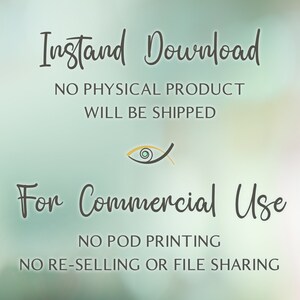 Puede incluir: Un gr&aacute;fico de descarga digital con un fondo verde y el texto "Descarga instant&aacute;nea" en negro. El texto "NO SE ENV&Iacute;A NING&Uacute;N PRODUCTO F&Iacute;SICO" tambi&eacute;n est&aacute; en negro. El texto "Para uso comercial" est&aacute; en negro. El texto "SIN IMPRESI&Oacute;N POD" est&aacute; en negro. El texto "NO SE PUEDE REVENDER NI COMPARTIR ARCHIVOS" est&aacute; en negro.