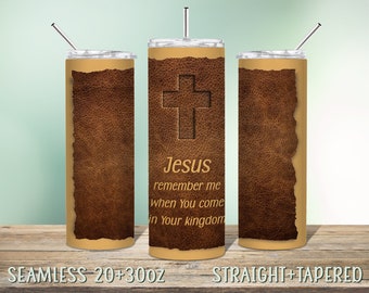 Christian Tumbler Sublimation Design for 20oz and 30oz Skinny Tumbler, Instant Download Seamless PNG with Bible Verse, Jesus, Gift for Man