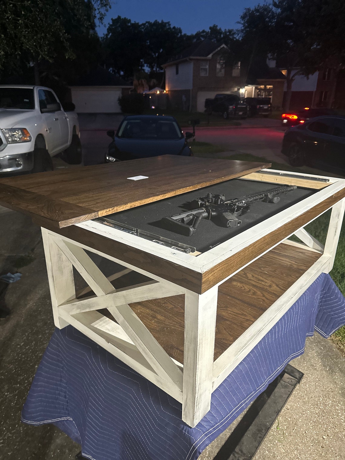 Custom Concealment Coffee Table Made From Ash Etsy