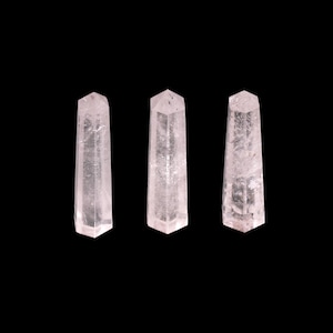 Punta de torre de cuarzo transparente natural, obelisco de cristal blanco, varita de cristal de roca, espécimen mineral, piedra curativa, decoración del hogar + bolsa de regalo de terciopelo