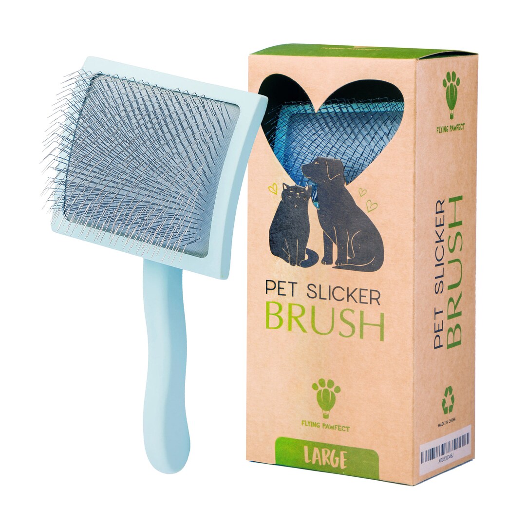 Flying Pawfect Grooming Brush Baby Blue Brush Dog Grooming Brush Large