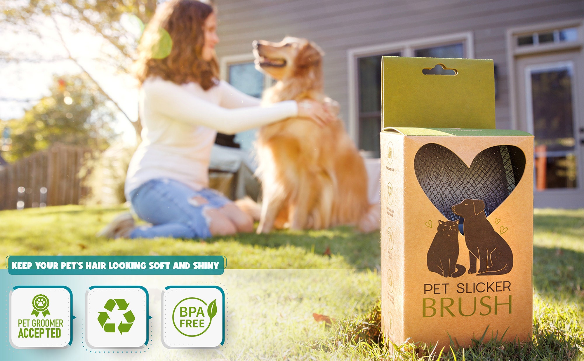 Flying Pawfect Grooming Brush Baby Blue Brush Dog Grooming Brush Large