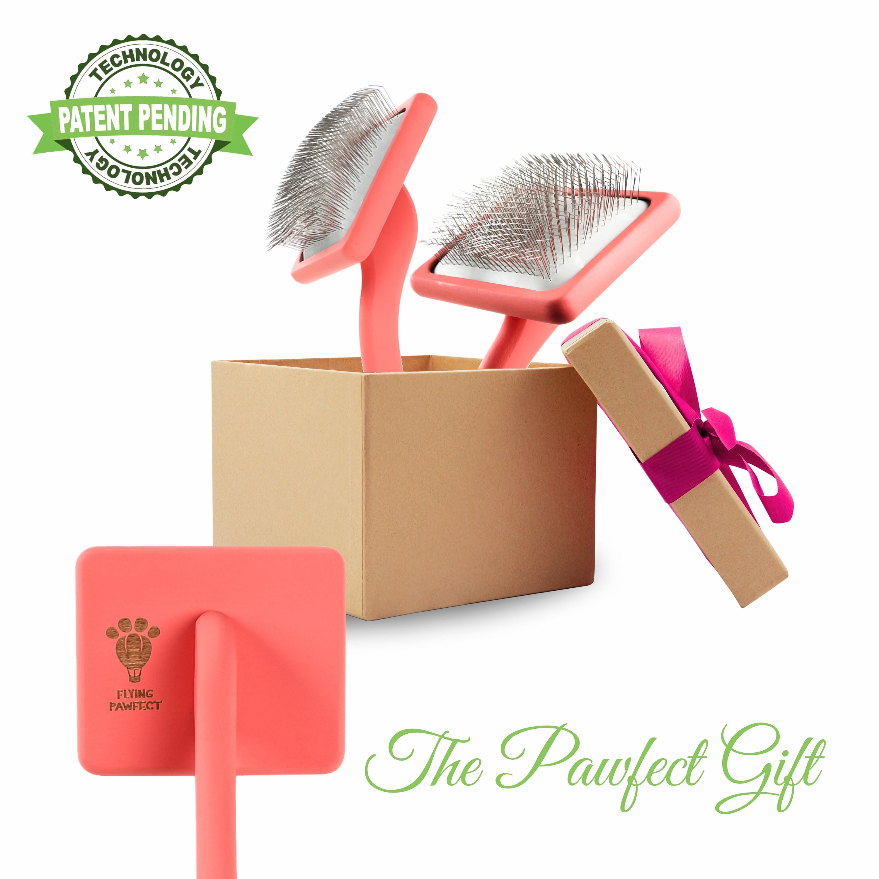 Flying Pawfect Grooming Brush Coral Brush Dog Grooming Brush Large Pet