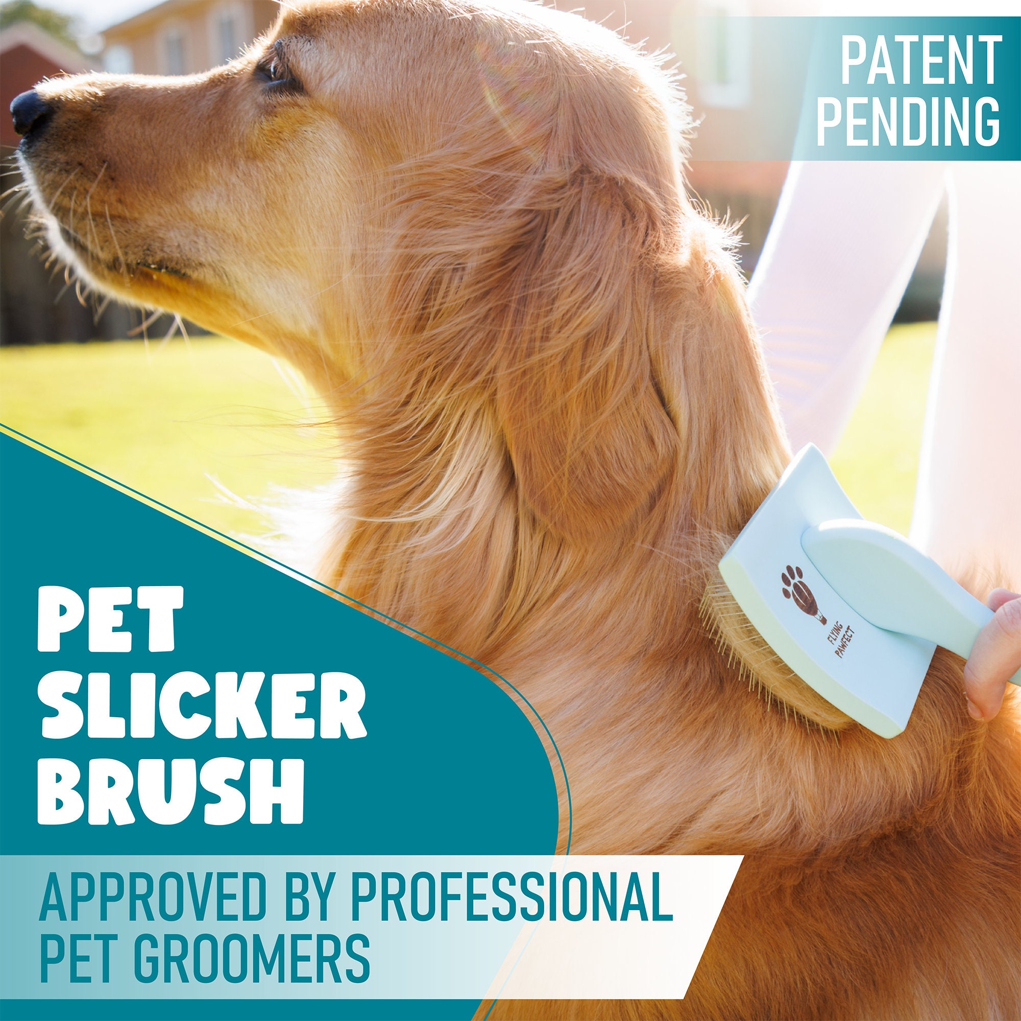 Flying Pawfect Grooming Brush Baby Blue Brush Dog Grooming Brush Large