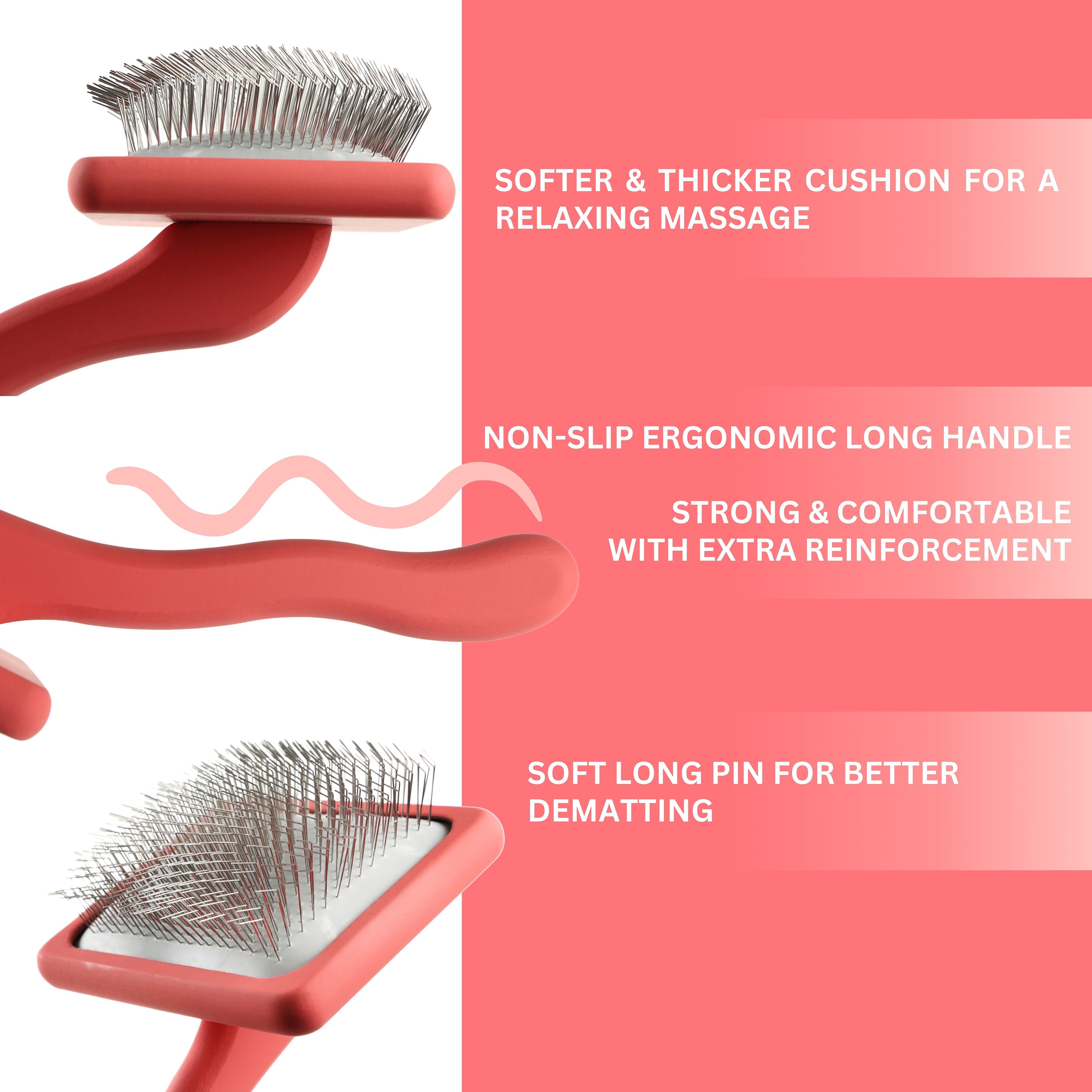 Flying Pawfect Grooming Brush Coral Brush Dog Grooming Brush Large Pet