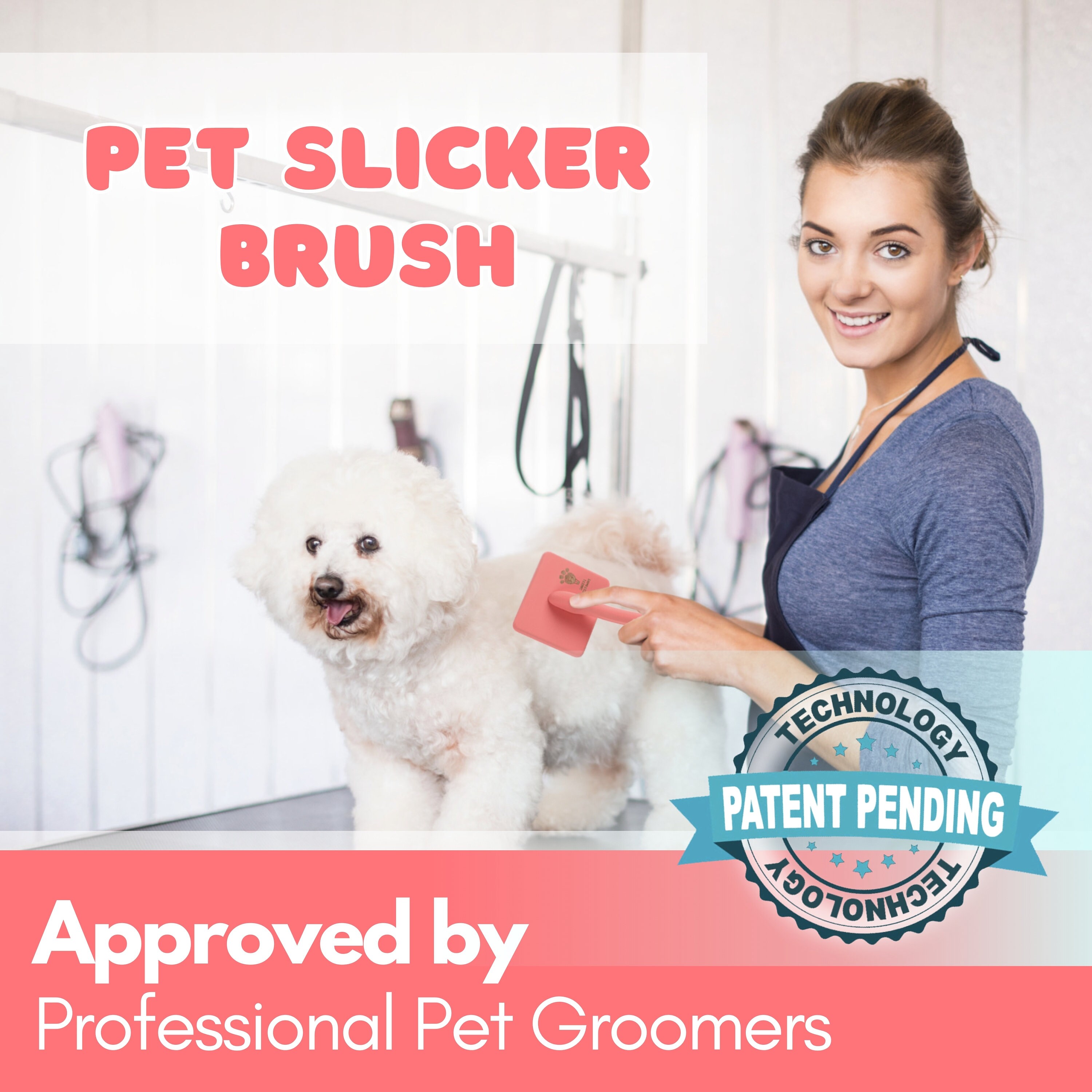 Flying Pawfect Grooming Brush Coral Brush Dog Grooming Brush Large Pet