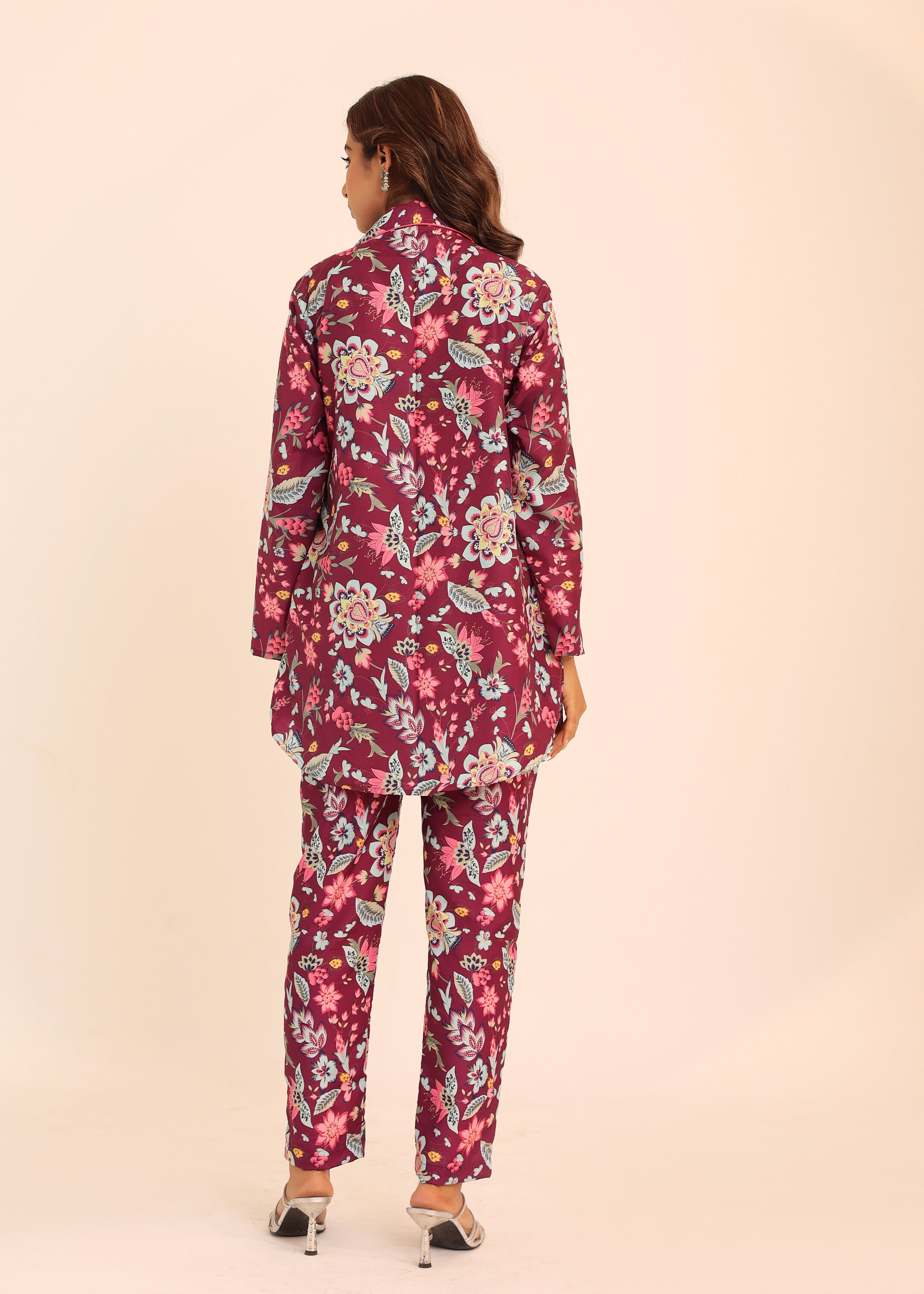 Gray floral shirt and pants (Co-Ord Set ) main image 0