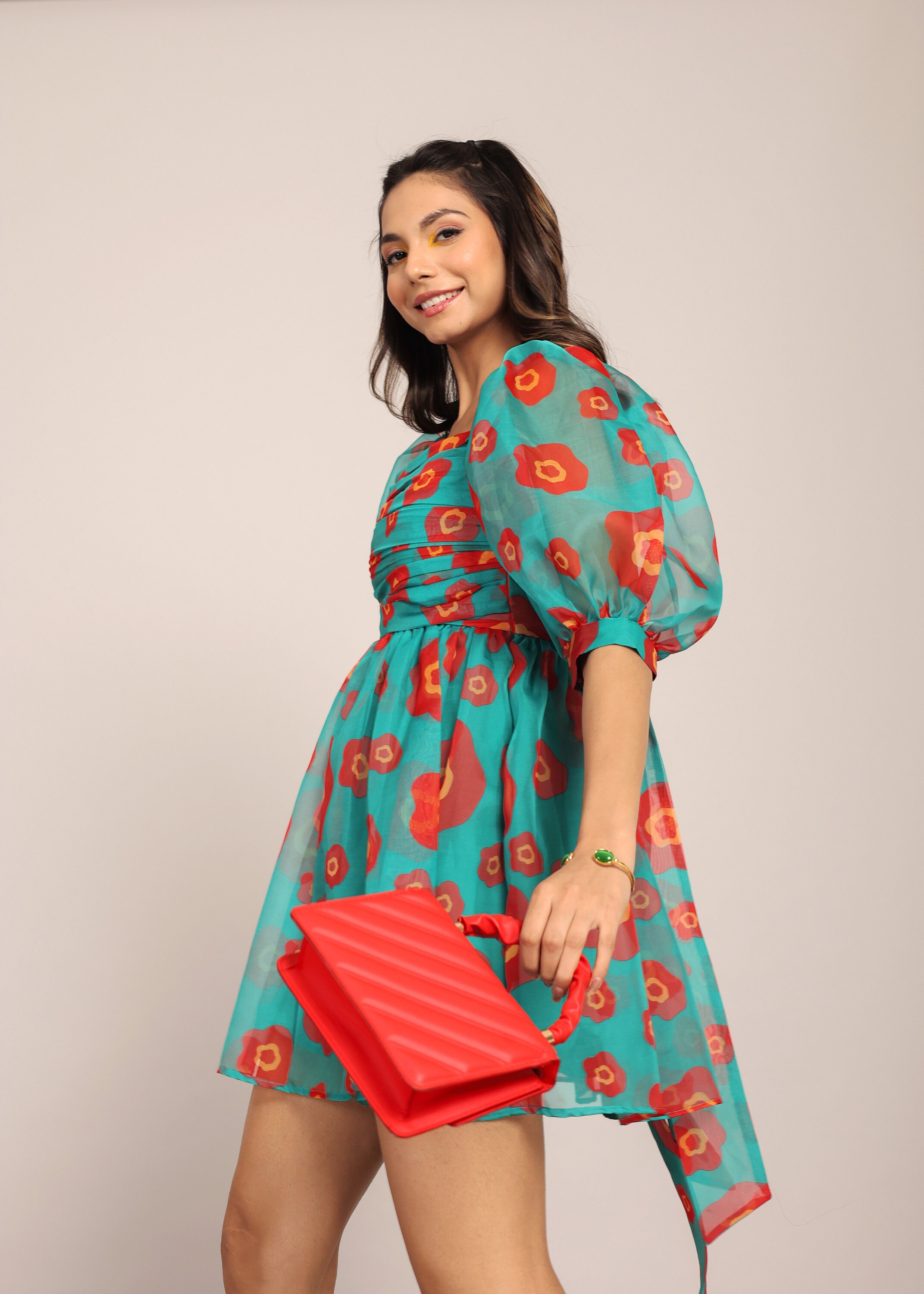 Ria Sea Green Lotus Root Dress main image 1