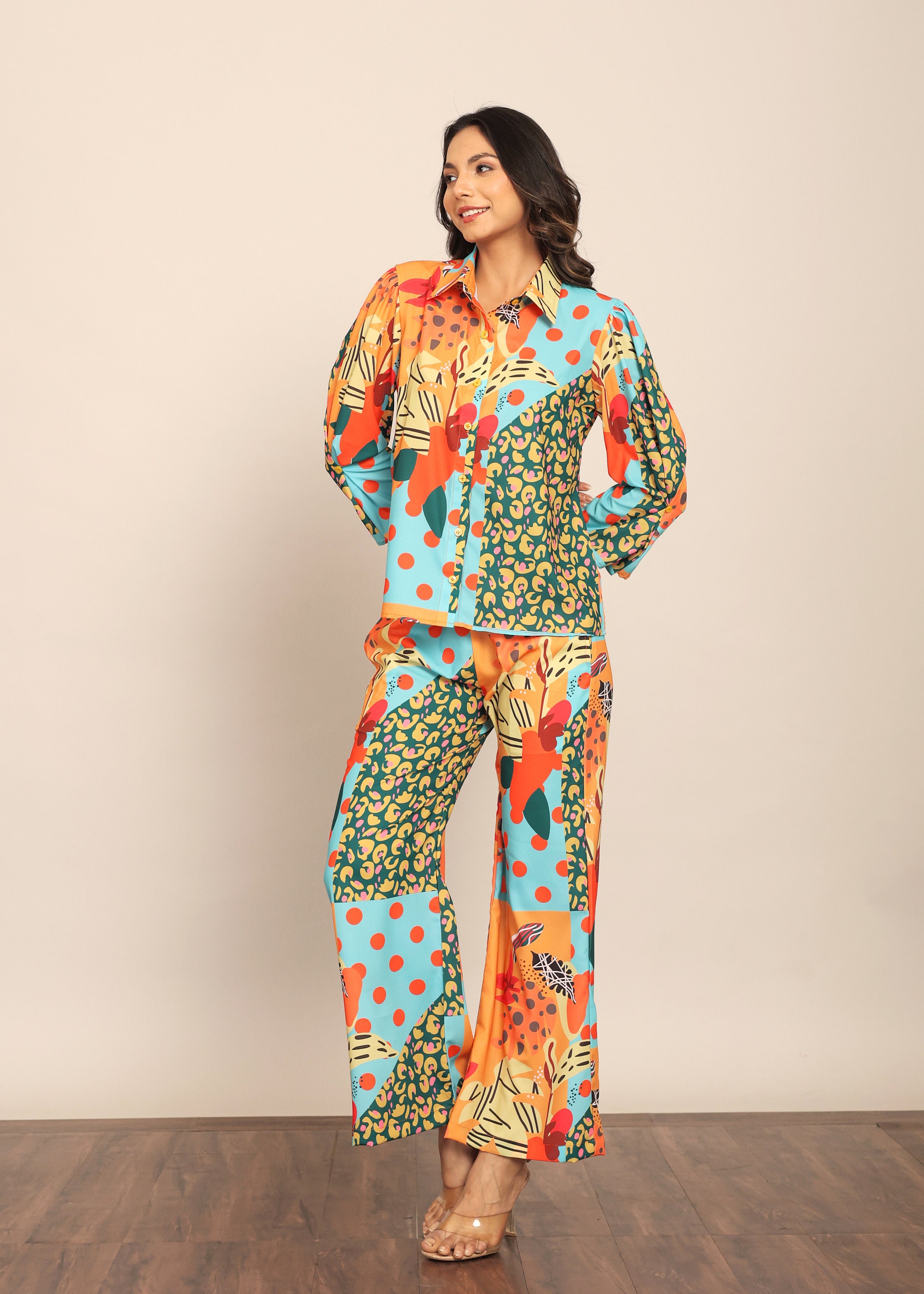 全信頼を寄せる Multicolor Co-ord Sets Piece Two Pant and Shirt Relaxed Set Clothing