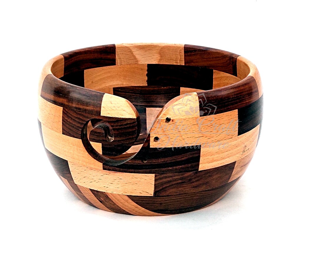 Rosewood Yarn Bowl Wooden Large Yarn Bowl for Knitting and Crochet