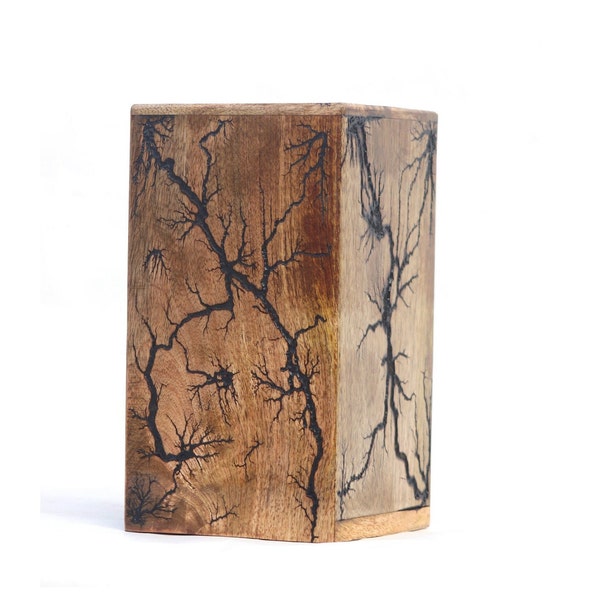 Personalized Urn For Human Ashes, Cremation Urn, Lichtenberg Figure Urn for human ashes - Stunning Wood Urn, Funeral Ashes Urn, Pet Urn