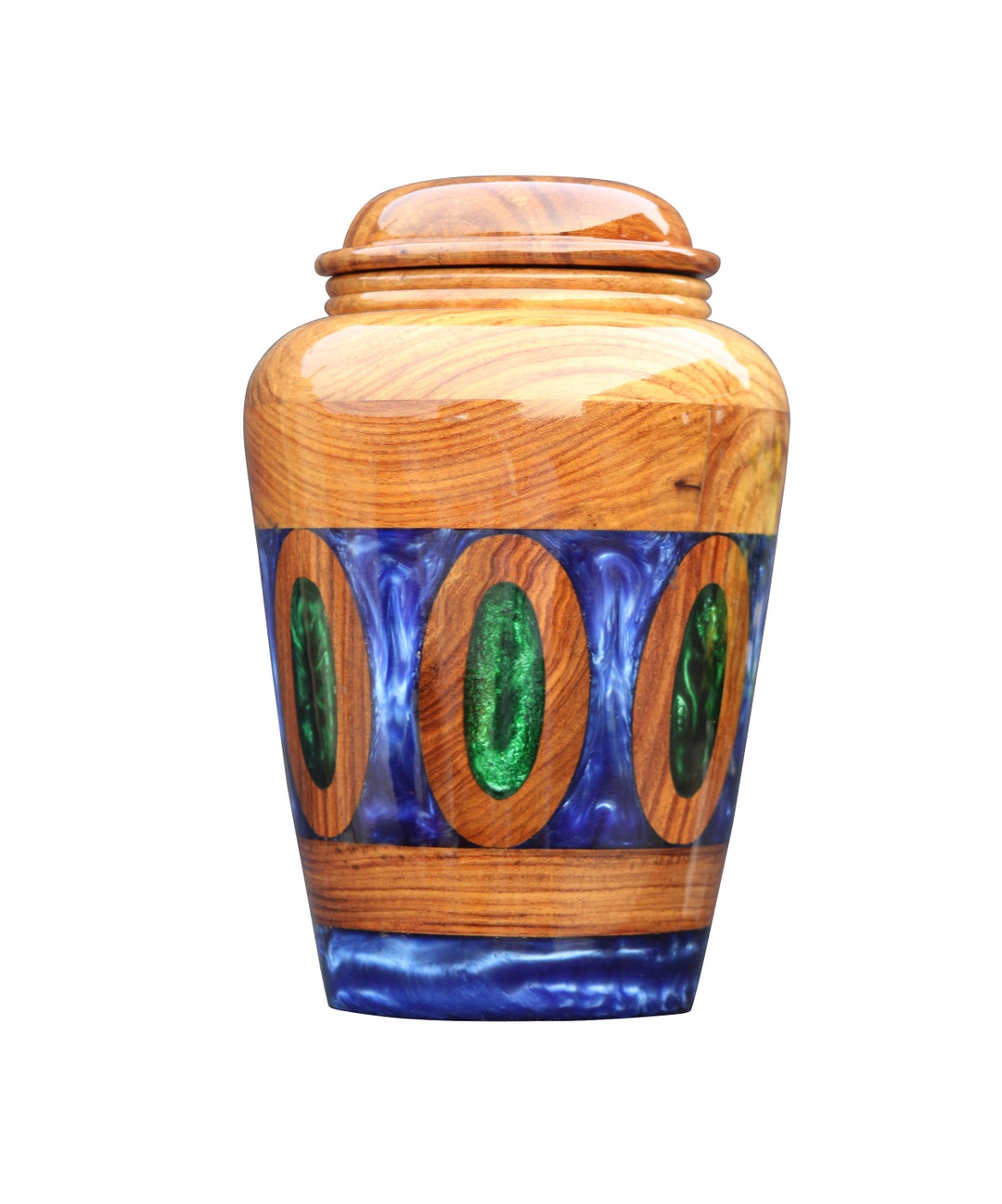 Resin & Wooden Cremation Urn For Human Ashes - Personalized Adult Funeral Urn Box, Small - View #12