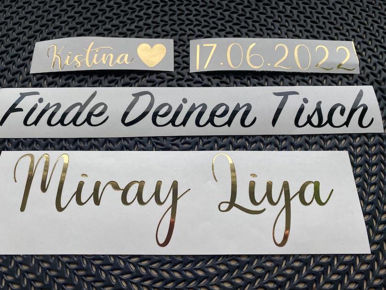 Extra length possible - Personalized lettering - Gold vinyl sticker - Wedding - Custom text - Vinyl sticker - Gift - Christmas