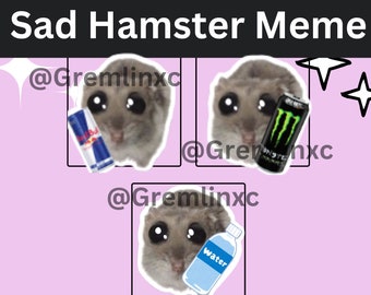 Sad Hamster Emote Bundle: Pink Bow Meme for Twitch, Discord, YouTube (PNG Digital Download)