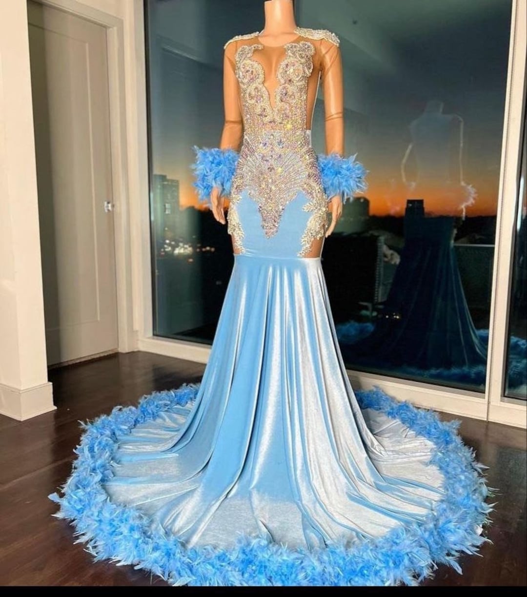 Prom Dress for Black Girl Blue Prom Dress reception Dress - Etsy
