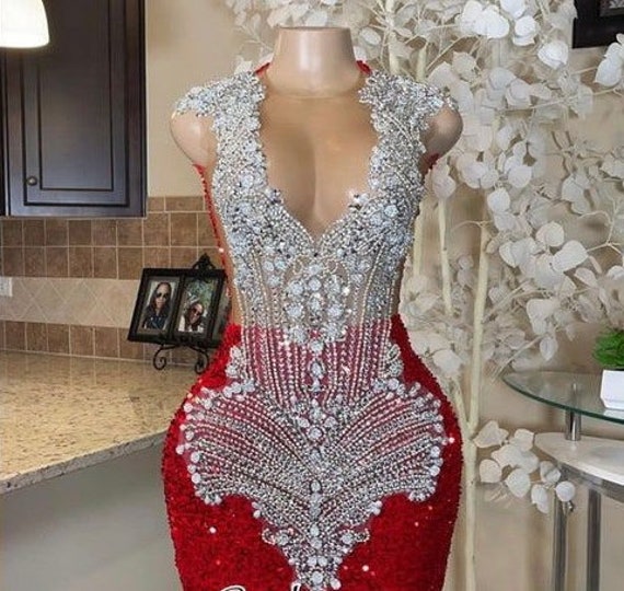 Summer Party Outfit Red Sequence Dress Short Evening Dress - Etsy UK
