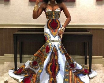 African Print Dress African Fashion Dress Africa Prom - Etsy