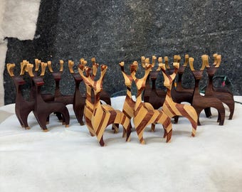 妖精の庭の鹿 木製のトナカイ 鹿の置物 木製 - Etsy 日本