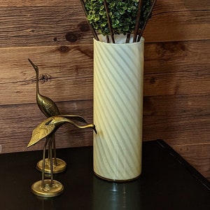 Murano Vetri Venini Swirl Italian art glass cylinder Tall Vase Hollywood Regency