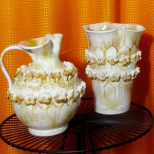 Vintage Italian Pottery bitossi aldo londi eames era raymor vase jug mid century