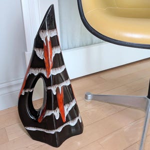 Maurice Chalvignac pottery Fat Lava Volcanic Floor Vase Mid Century Modern Eames Era MCM