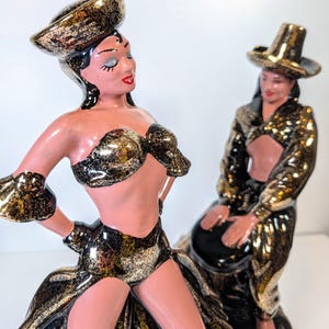 HUGE 15" California Art Pottery Bongo Player Dancer Figurine Mid Century Modern Yona Gilner