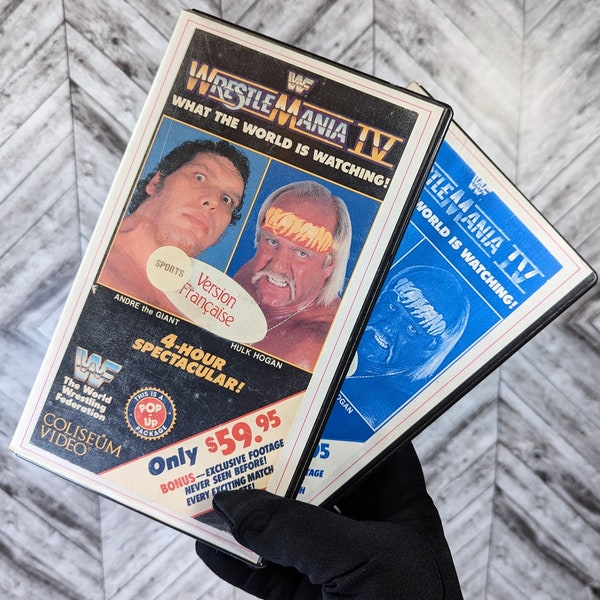 WrestleMania 4 Coliseum Video français RaRe Betamax Beta Tape ex rental WWF Not VHS