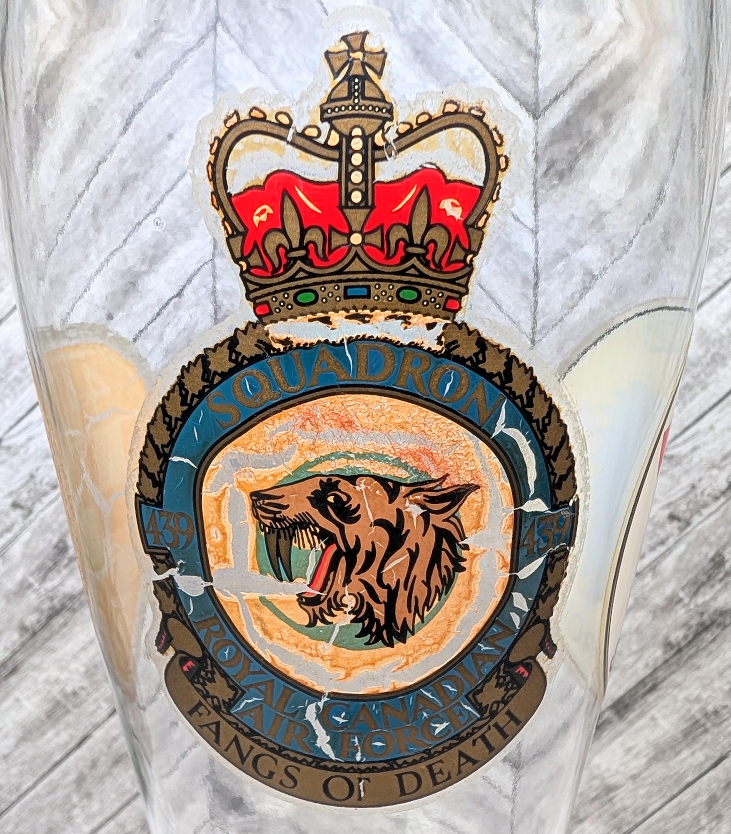 Rcaf 421 German HB Glass Beer Boot 2L SQUADRON RCAF Canadian Air Military 439 ...