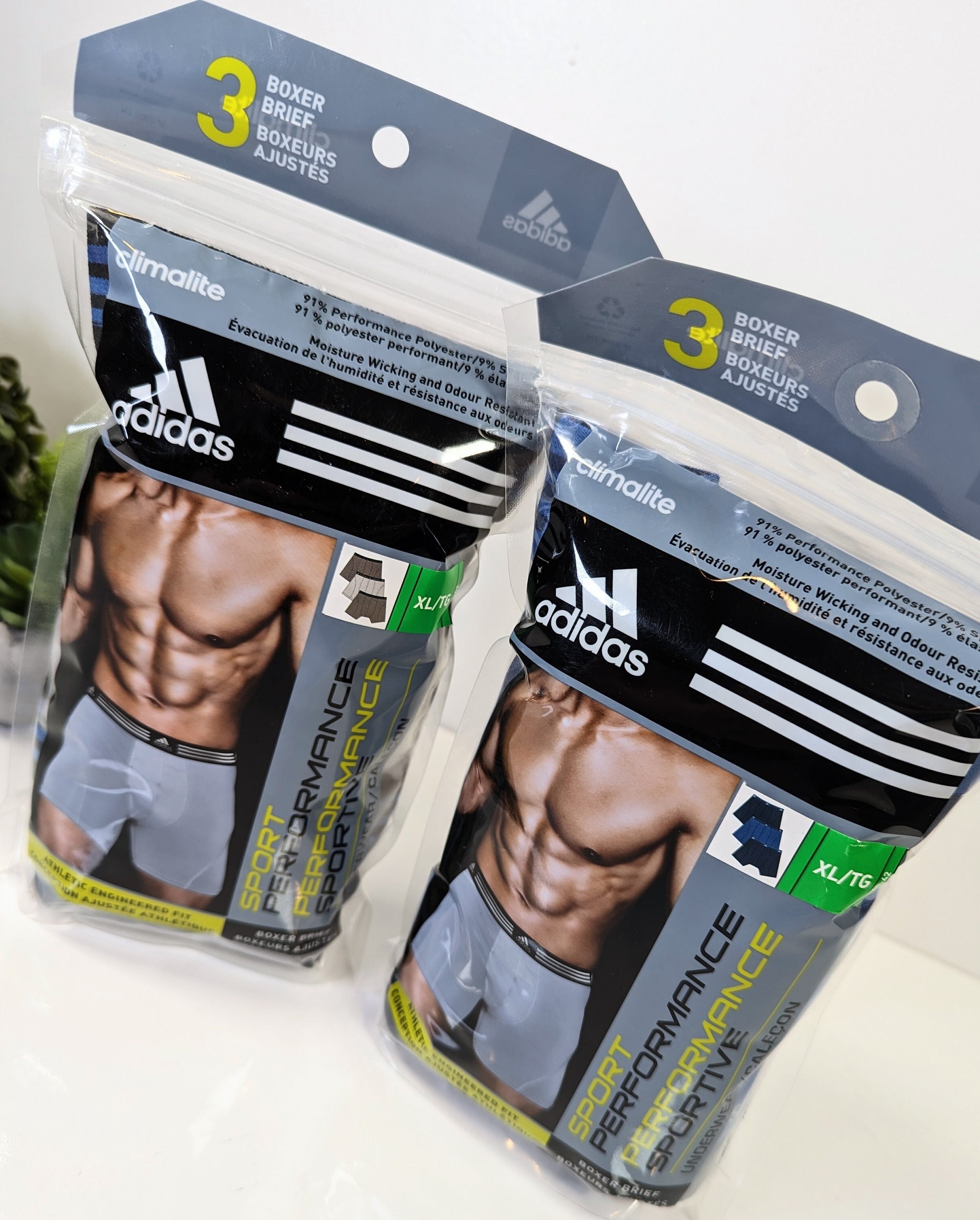 Adidas Performance Underwear Athletic Boxer Brief ,Sz S, Black, 3 in Pkg,  NIP