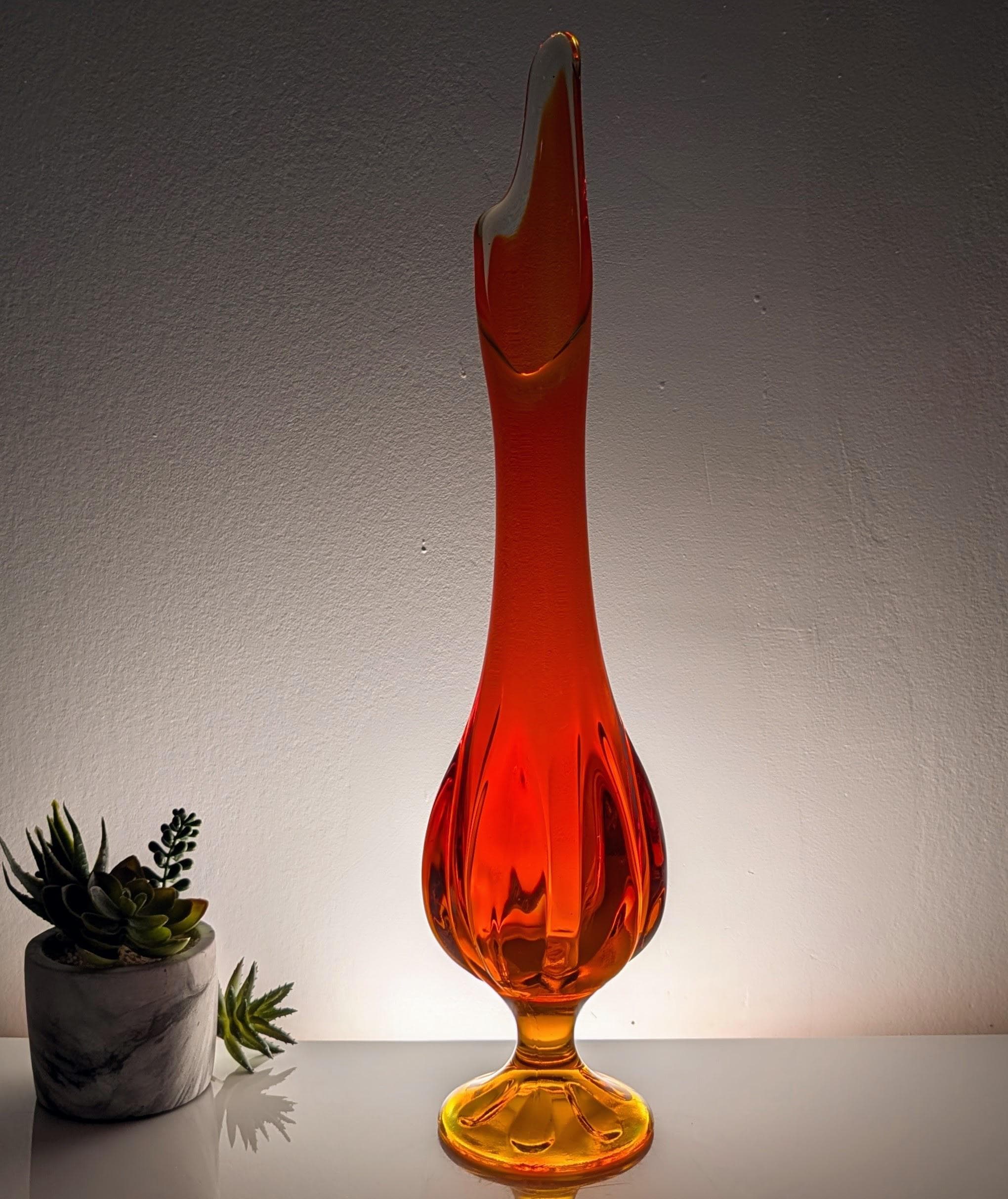 Vintage Blenko Floor Vase - Etsy