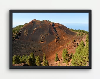 Volcanic landscape, Volcano, Mural Art, Instant Download, Printable Digital Art