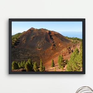 Volcanic landscape, Volcano, Mural Art, Instant Download, Printable Digital Art