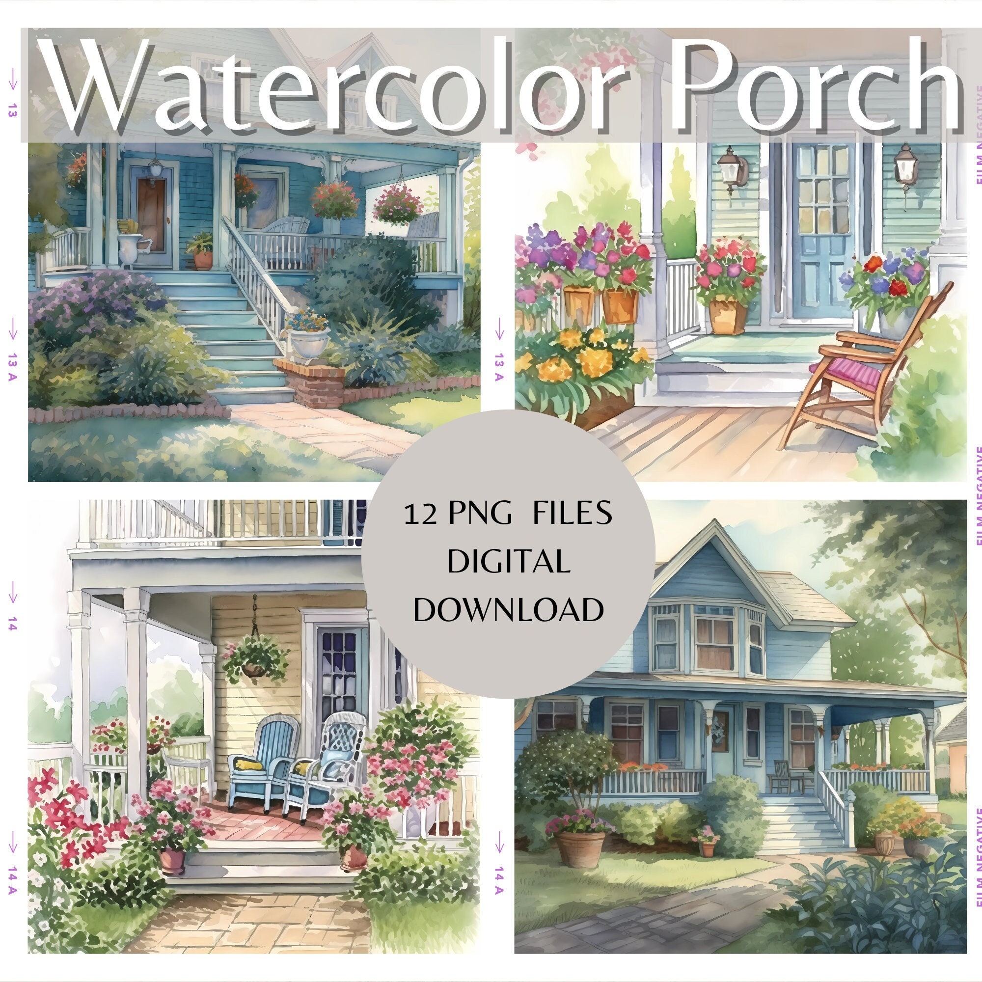 12 Watercolor Porch Clipart Bundle Farmhouse Clipart Porch Etsy