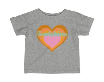 T-shirt en jersey fin à motif coeur Soulshine d'inspiration rétro pour bébé