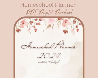 Homeschool Planner 2024 PDF Digital Download