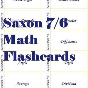 Saxon Math 7/6 Flashcards - Classical Conversations Essentials