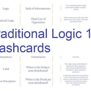 Traditional Logic 1 Flashcards Classical Conversations Challenge 1