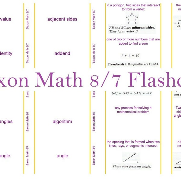 Saxon Math 8/7 Flashcards