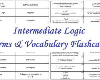 Intermediate Logic Terms & Vocabulary Flashcards - Classical Conversations Challenge B