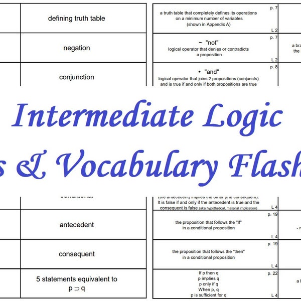 Intermediate Logic Terms & Vocabulary Flashcards - Classical Conversations Challenge B
