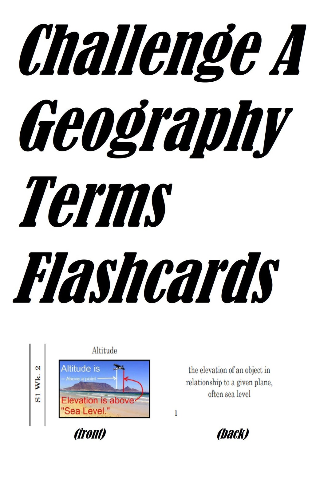 Challenge A Geography Terms Flashcards Etsy