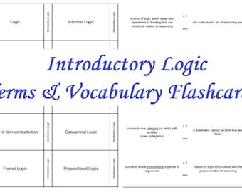 Introductory Logic Terms & Vocabulary Flashcards - Classical Conversations Challenge B