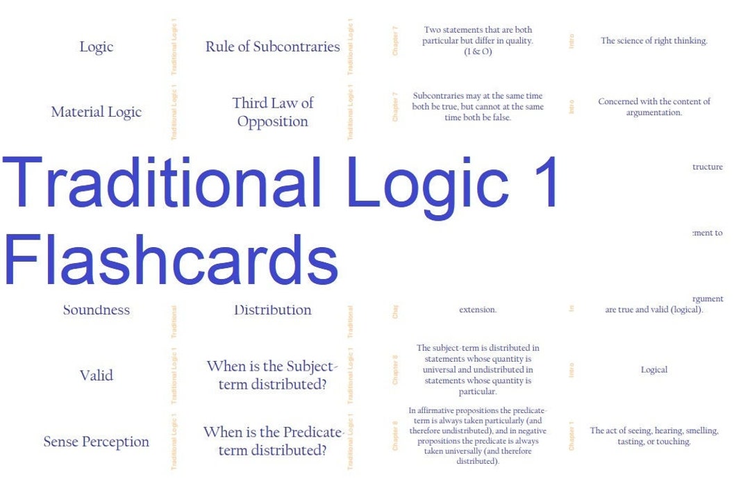 Traditional Logic 1 Flashcards Classical Conversations Challenge 1 - Etsy