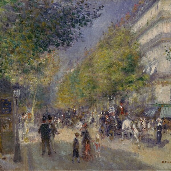 Aimant pour réfrigérateur Pierre-Auguste Renoir, Les Grands Boulevards, 1875, Philadelphia Museum of Art