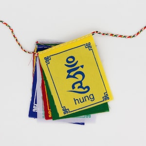 Mini Om Mani Padme Hung Prayer Flags, 7x9cm