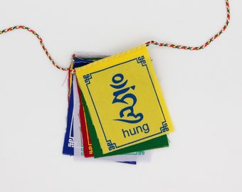 Mini Om Mani Padme Hung Prayer Flags, 7x9cm